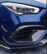 Mercedes Benz CLA45 C118 2020 2021 2022 2023 2024 with Aftermarket Parts - V2 Style Front Bumper Canards Pre-preg Carbon Fiber from TAKD Carbon